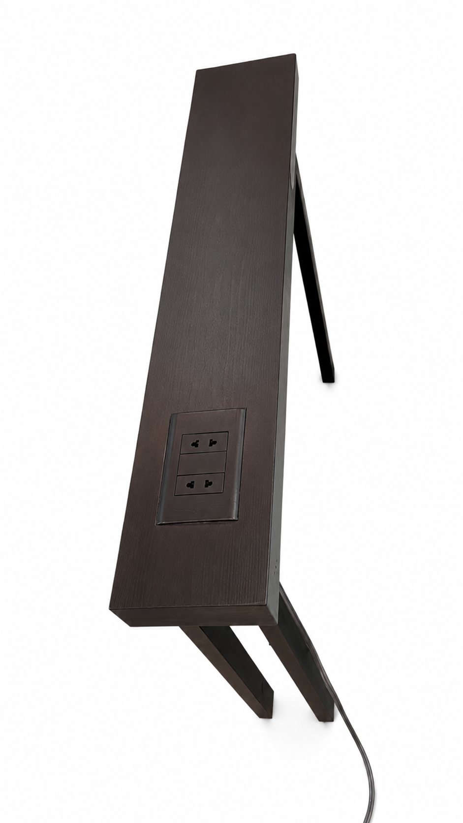 Modern Sofa Console Table with Built-in Power Outlet – Set of 2 Panels (80 cm Each) | Solid Muski Wood
